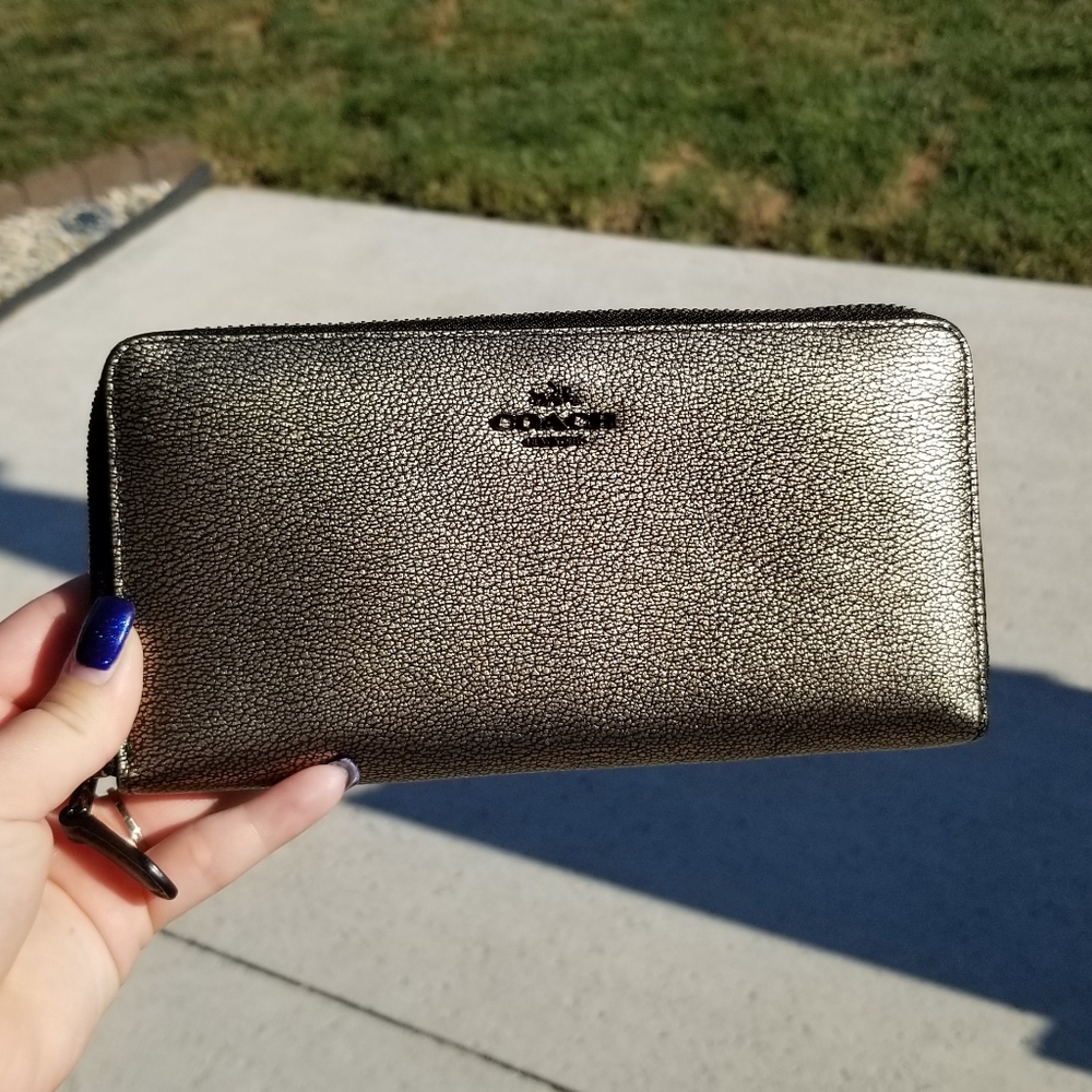 Coach Metallic Gold Leather Wallet